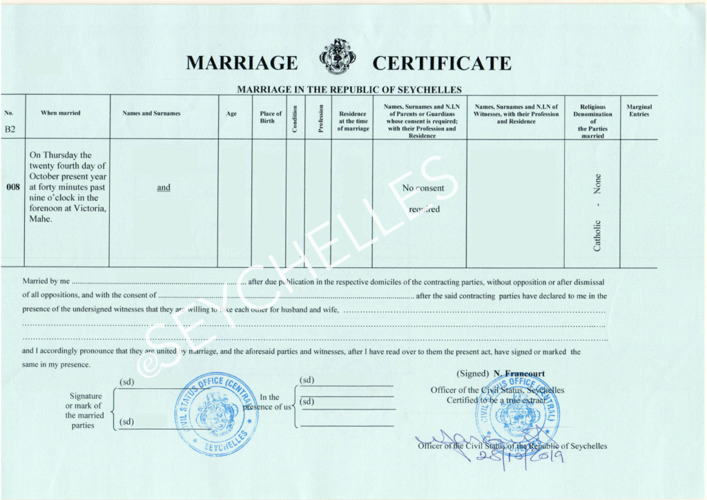 Marriage Certificate